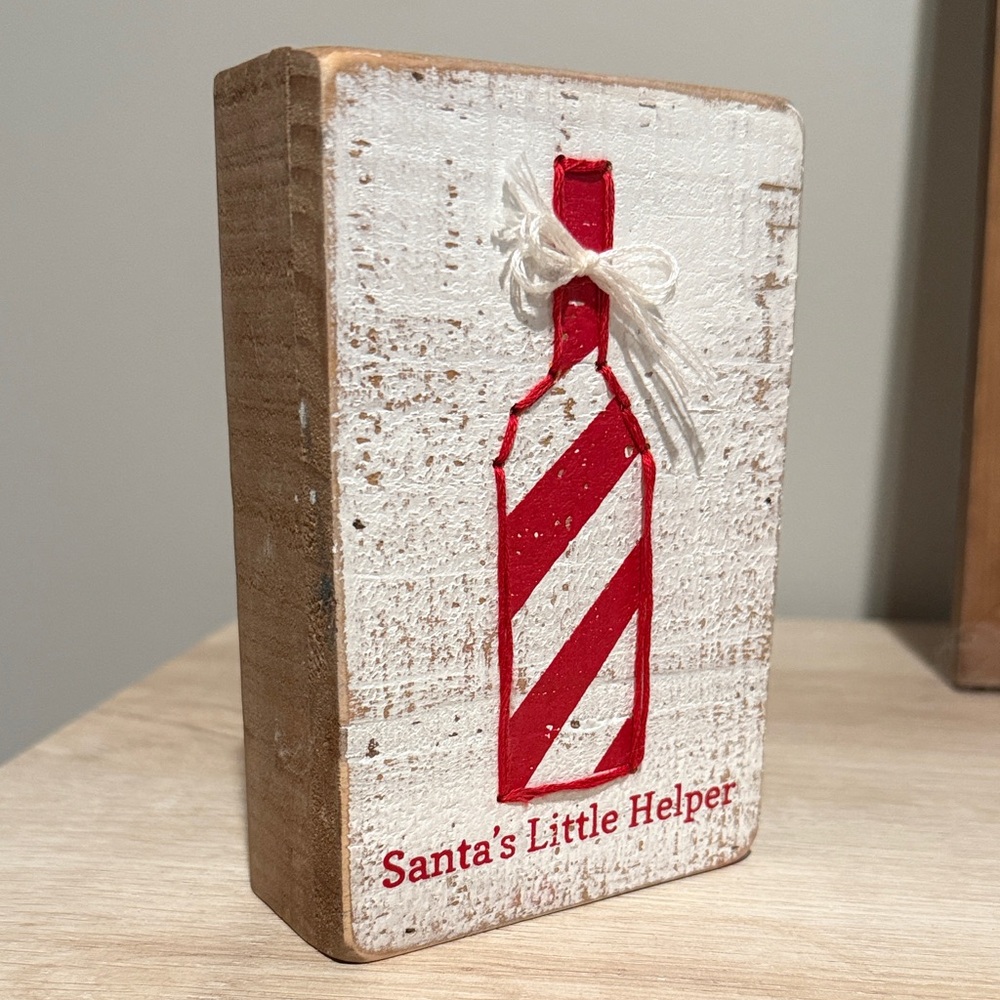 Santa's Little Helper Holiday Decor Block